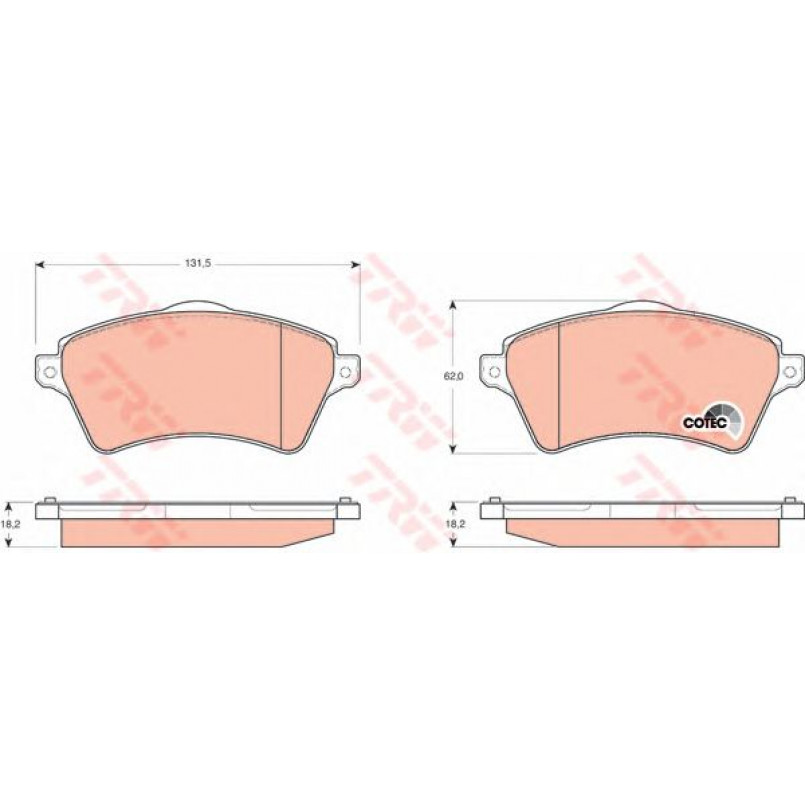 GDB1473  TRW - Гальмівні колодки до дисків — фото товара №1