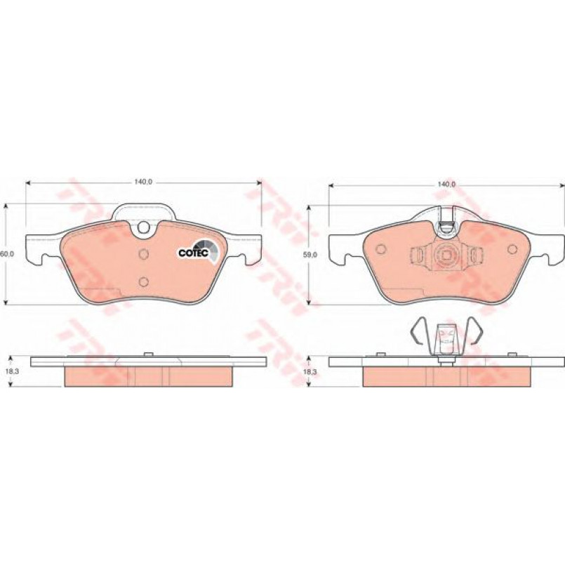 GDB1476  TRW - Гальмівні колодки до дисків — фото товара №1