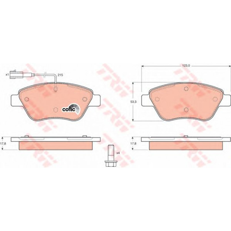 GDB1482  TRW - Гальмівні колодки до дисків — фото товара №1