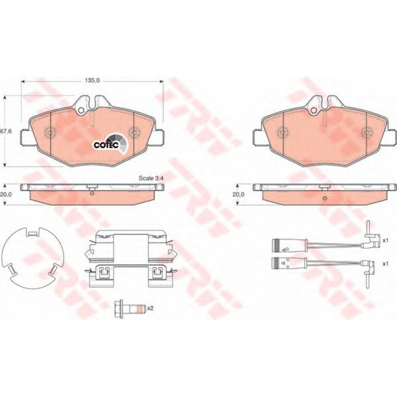 GDB1542  TRW - Гальмівні колодки до дисків — фото товара №1