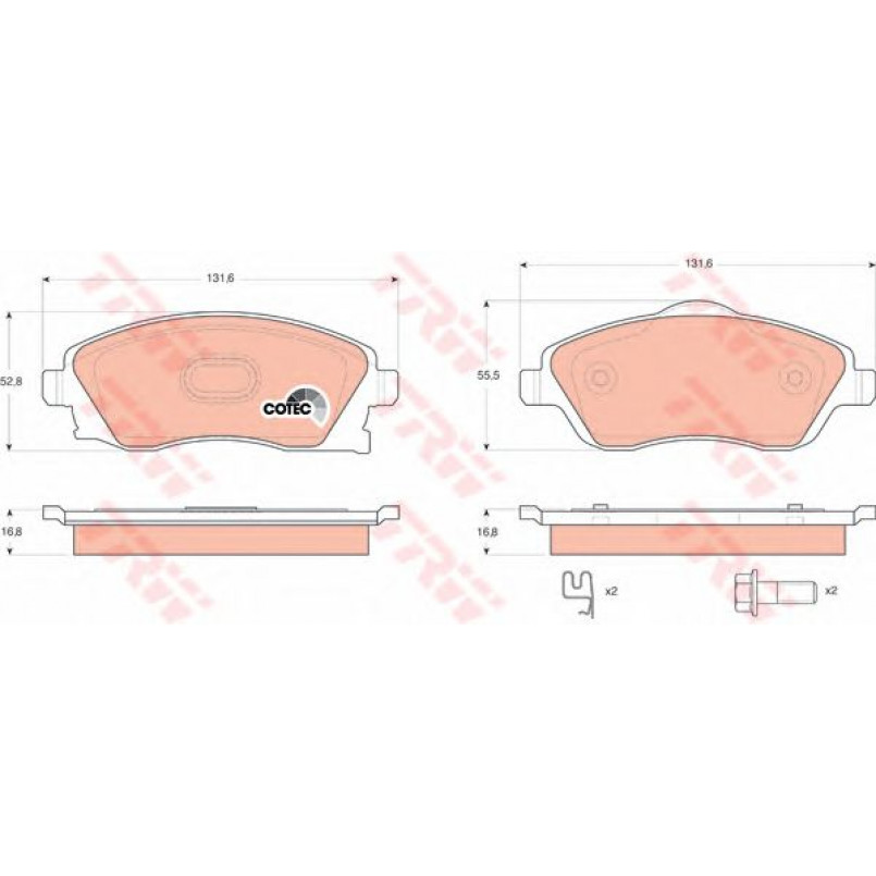 GDB1570  TRW - Гальмівні колодки до дисків — фото товара №2