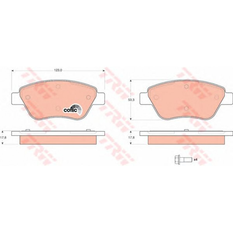 GDB1579  TRW - Гальмівні колодки до дисків — фото товара №2