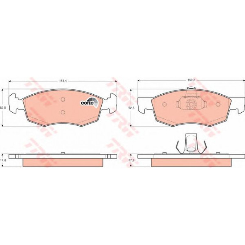 GDB1588  TRW - Гальмівні колодки до дисків — фото товара №1