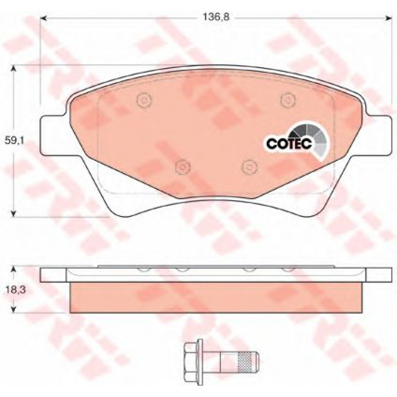 GDB1597  TRW - Гальмівні колодки до дисків — фото товара №2