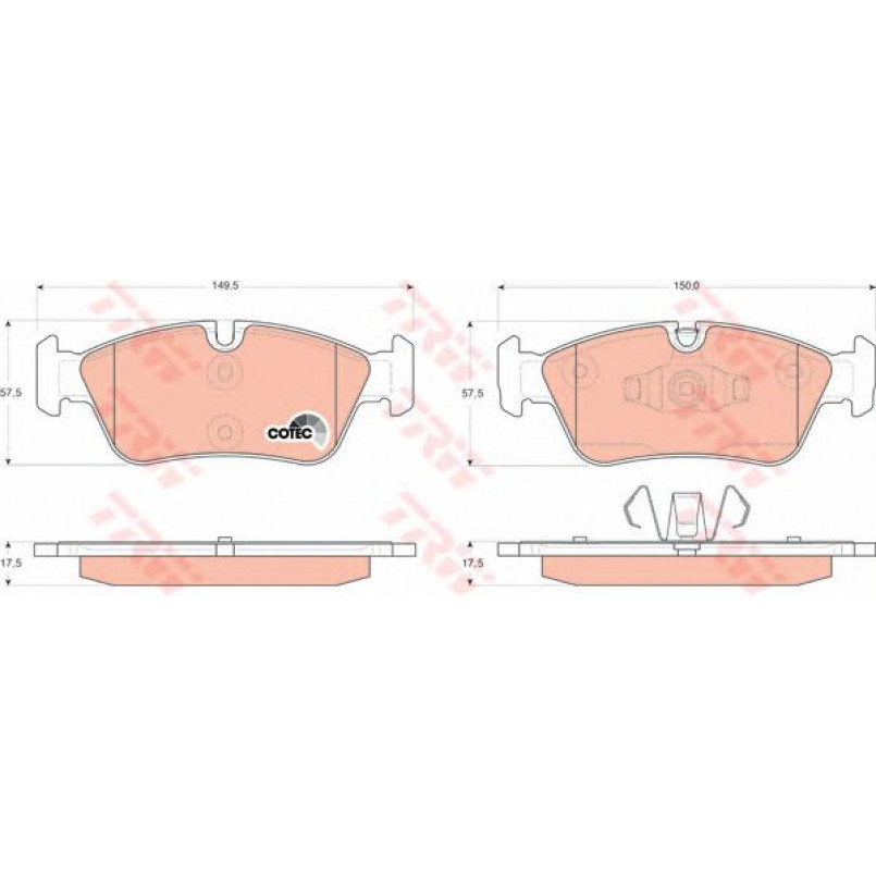 GDB1625  TRW - Гальмівні колодки до дисків — фото товара №1