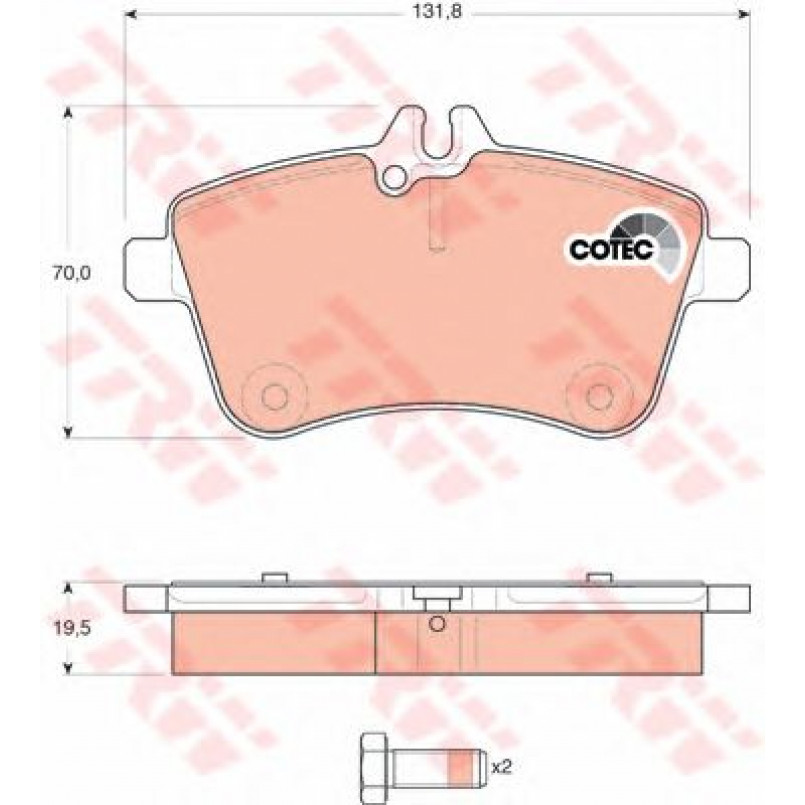 GDB1628  TRW - Гальмівні колодки до дисків — фото товара №2