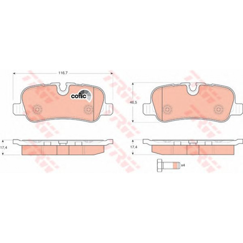 GDB1632  TRW - Гальмівні колодки до дисків — фото товара №2