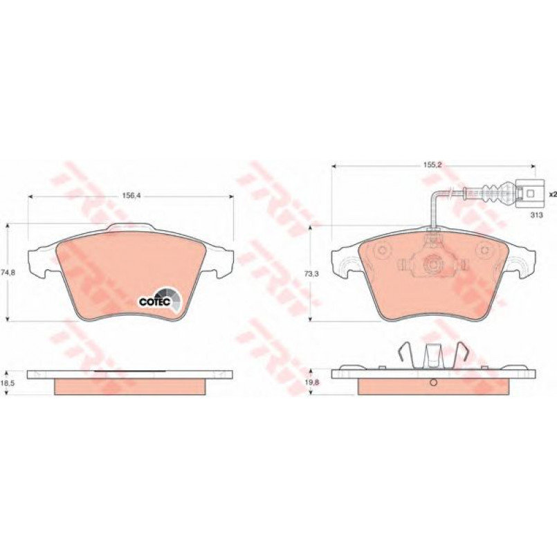 GDB1651  TRW - Гальмівні колодки до дисків — фото товара №2