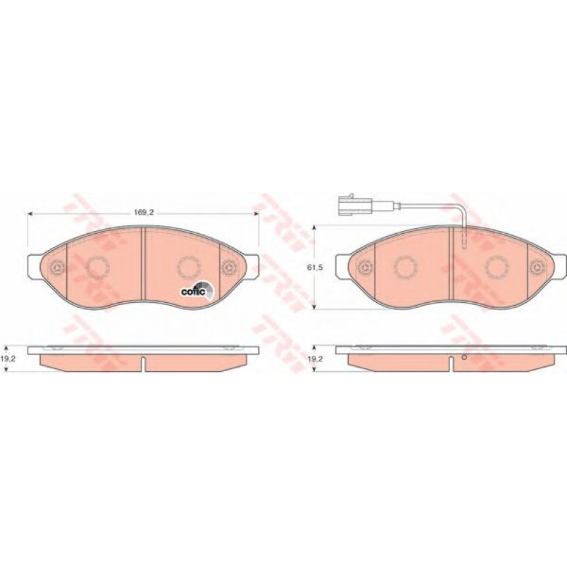 GDB1681  TRW - Гальмівні колодки до дисків — фото товара №2