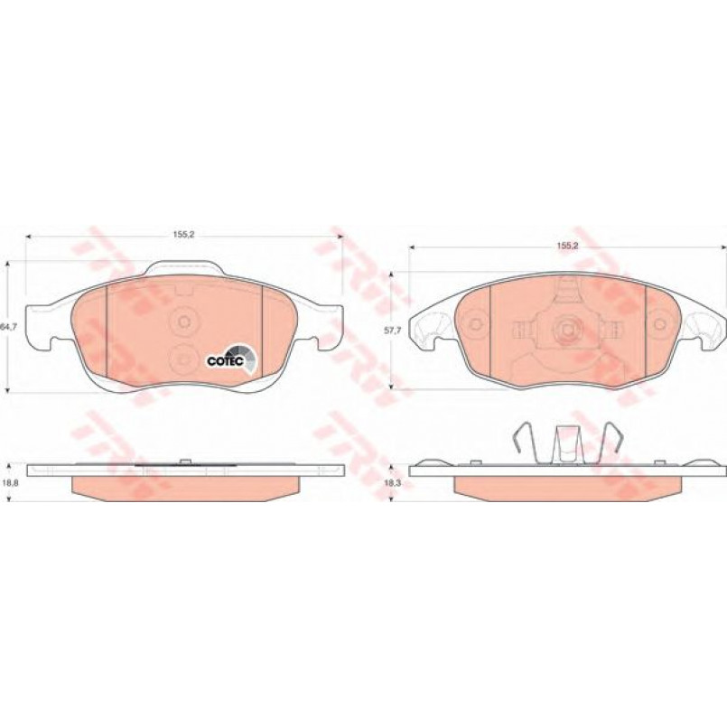 GDB1690  TRW - Гальмівні колодки до дисків — фото товара №2