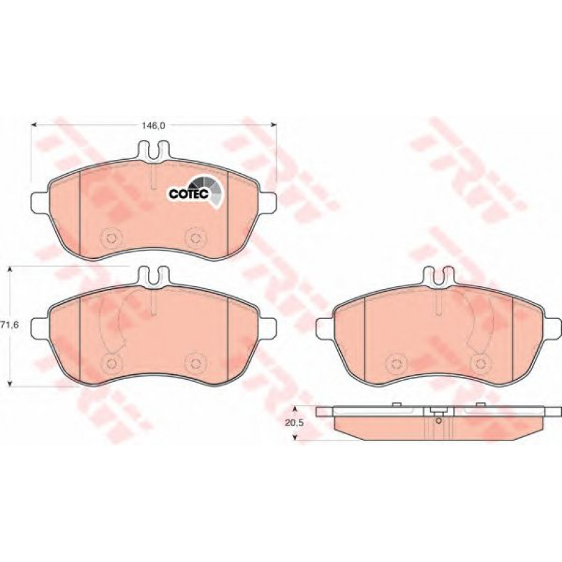 GDB1736  TRW - Гальмівні колодки до дисків — фото товара №2