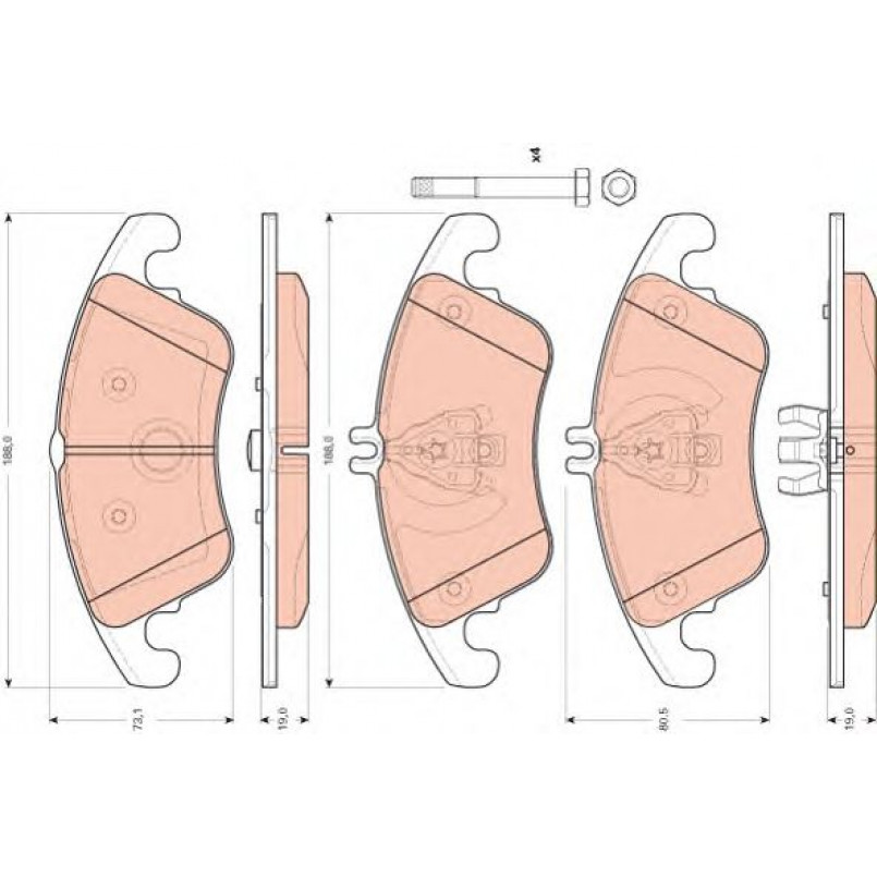 GDB1737  TRW - Гальмівні колодки до дисків — фото товара №1