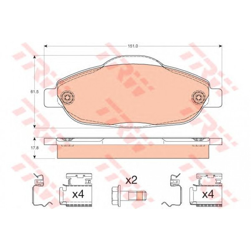 GDB1761  TRW - Гальмівні колодки до дисків — фото товара №2