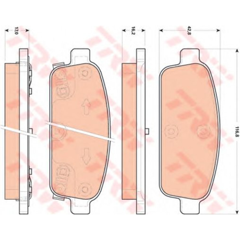 GDB1844  TRW - Гальмівні колодки до дисків — фото товара №1