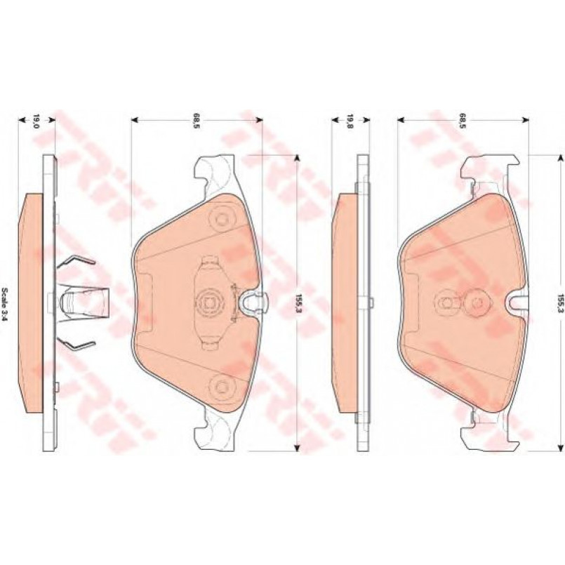 GDB1854  TRW - Гальмівні колодки до дисків — фото товара №1