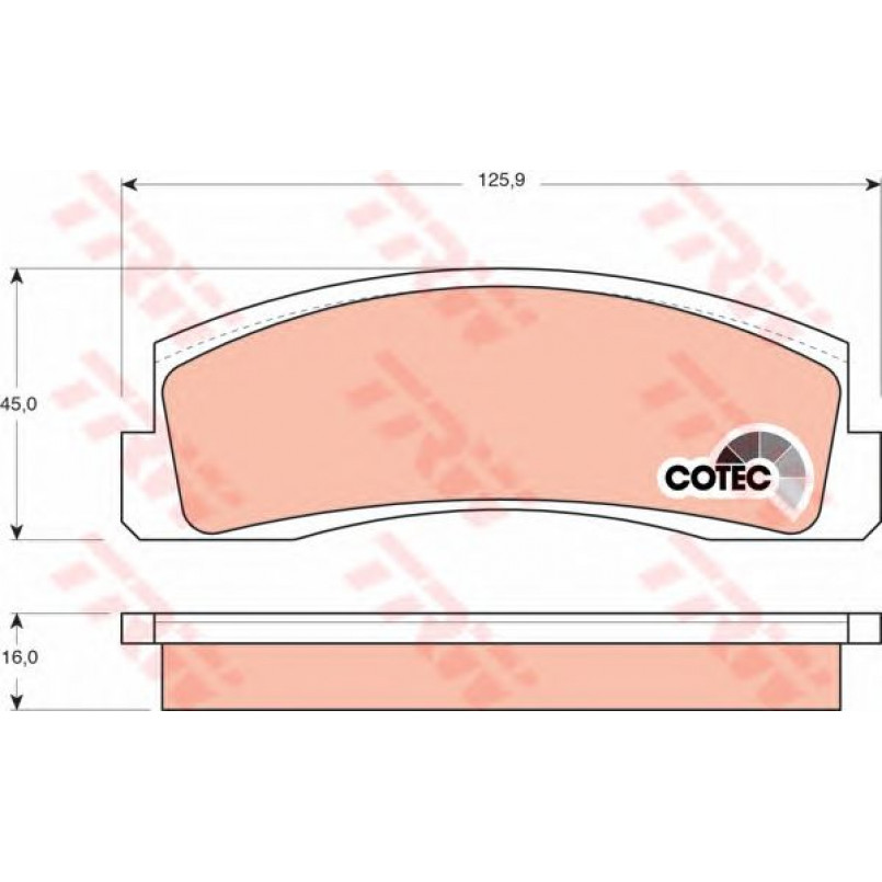 GDB265  TRW - Гальмівні колодки до дисків — фото товара №2