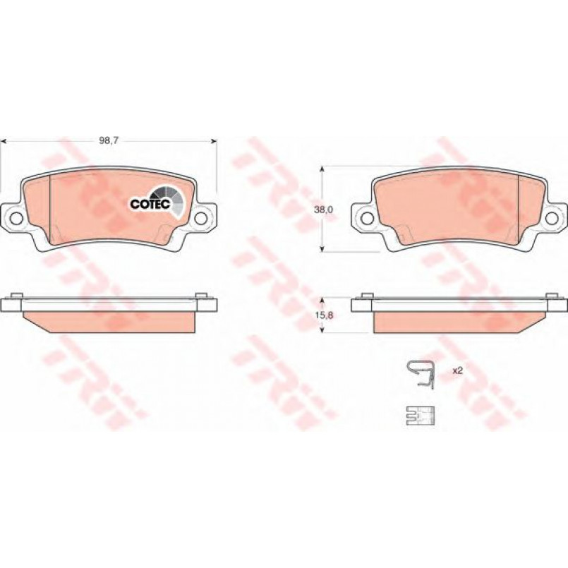 GDB3289  TRW - Гальмівні колодки до дисків — фото товара №2