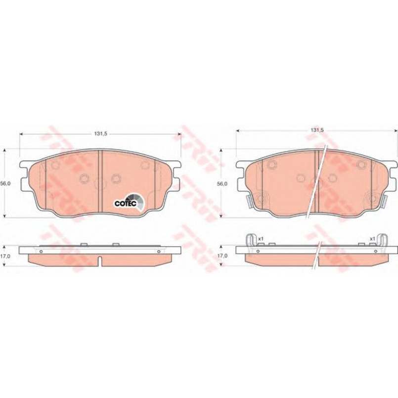 GDB3309  TRW - Гальмівні колодки до дисків — фото товара №1