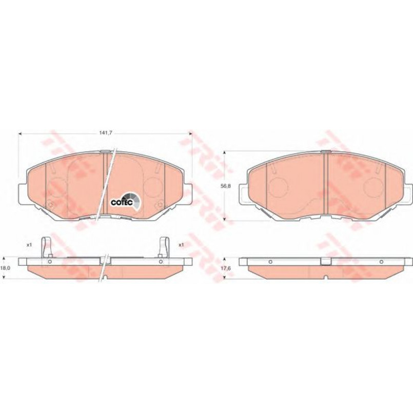 GDB3325  TRW - Гальмівні колодки до дисків — фото товара №1