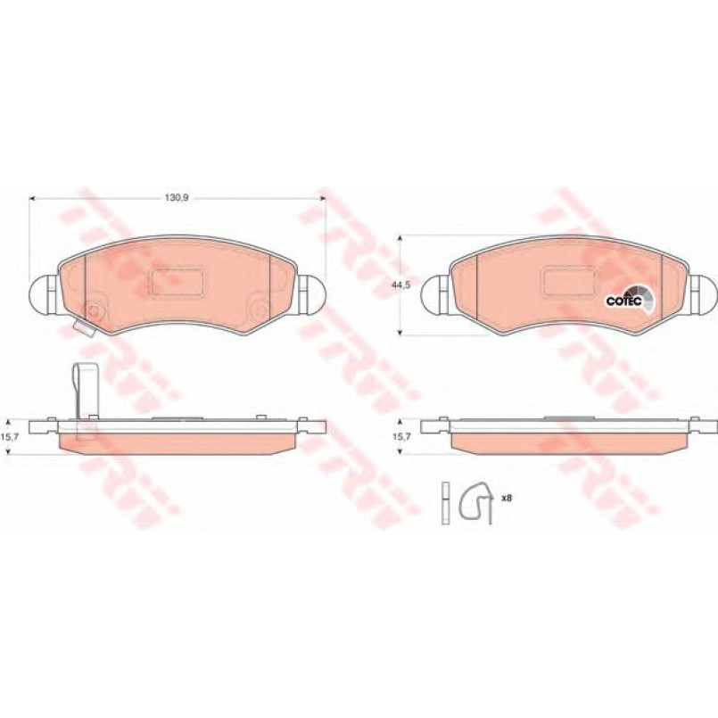 GDB3363  TRW - Гальмівні колодки до дисків — фото товара №2