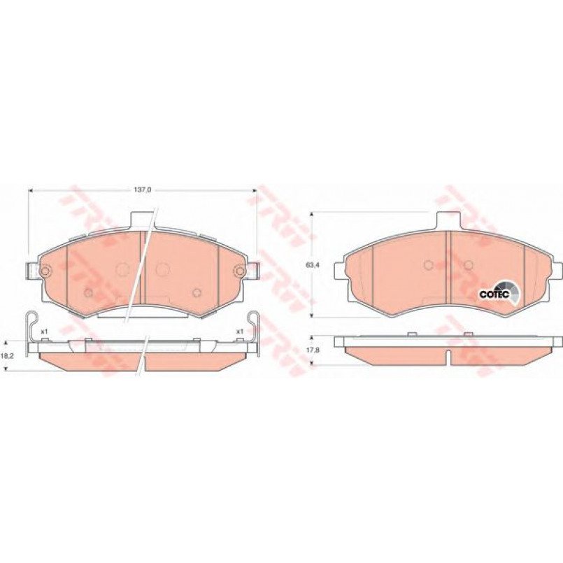 GDB3378  TRW - Гальмівні колодки до дисків — фото товара №1