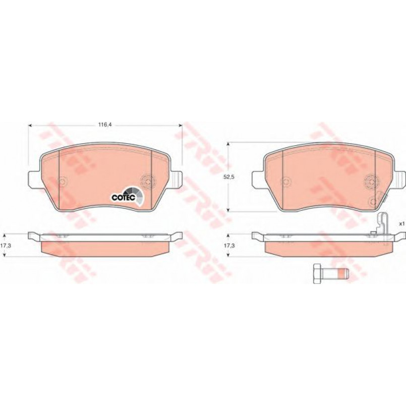 GDB3396  TRW - Гальмівні колодки до дисків — фото товара №2