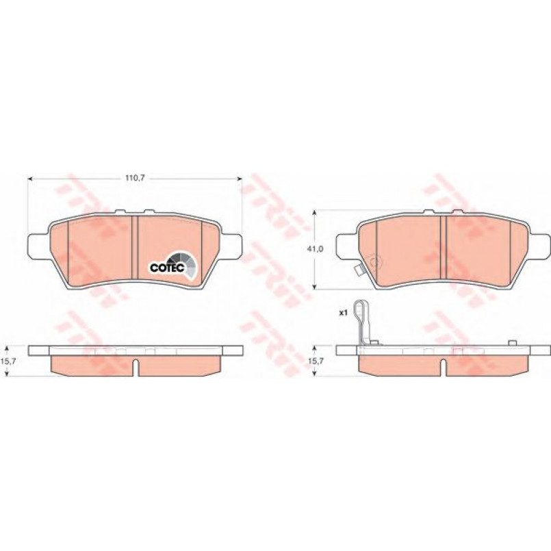 GDB3405  TRW - Гальмівні колодки до дисків — фото товара №1