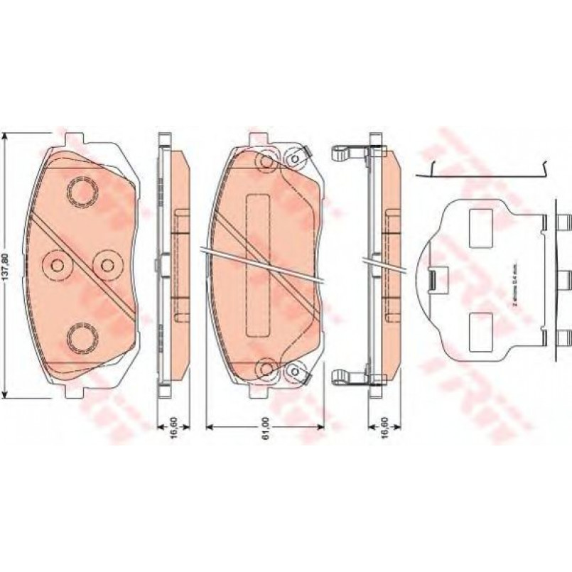 GDB3461  TRW - Гальмівні колодки до дисків — фото товара №1