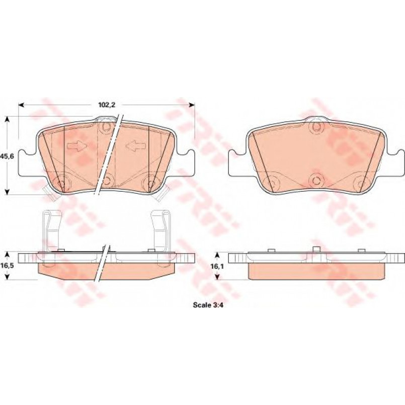 GDB3480  TRW - Гальмівні колодки до дисків — фото товара №1