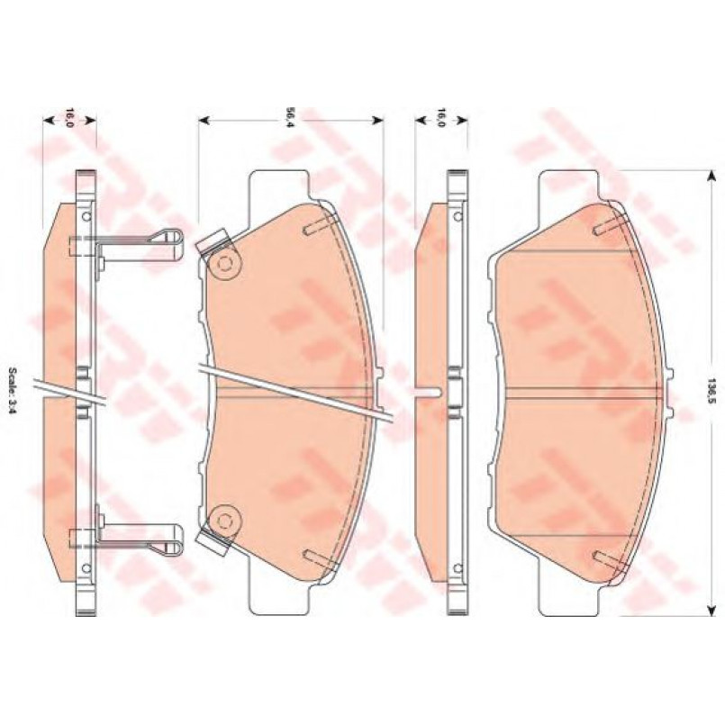 GDB3493  TRW - Гальмівні колодки до дисків — фото товара №1