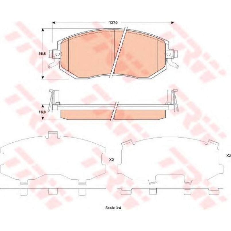 GDB3519  TRW - Гальмівні колодки до дисків — фото товара №2