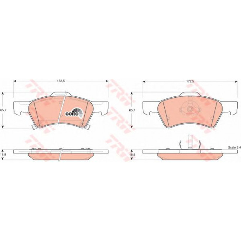GDB4129  TRW - Гальмівні колодки до дисків — фото товара №1