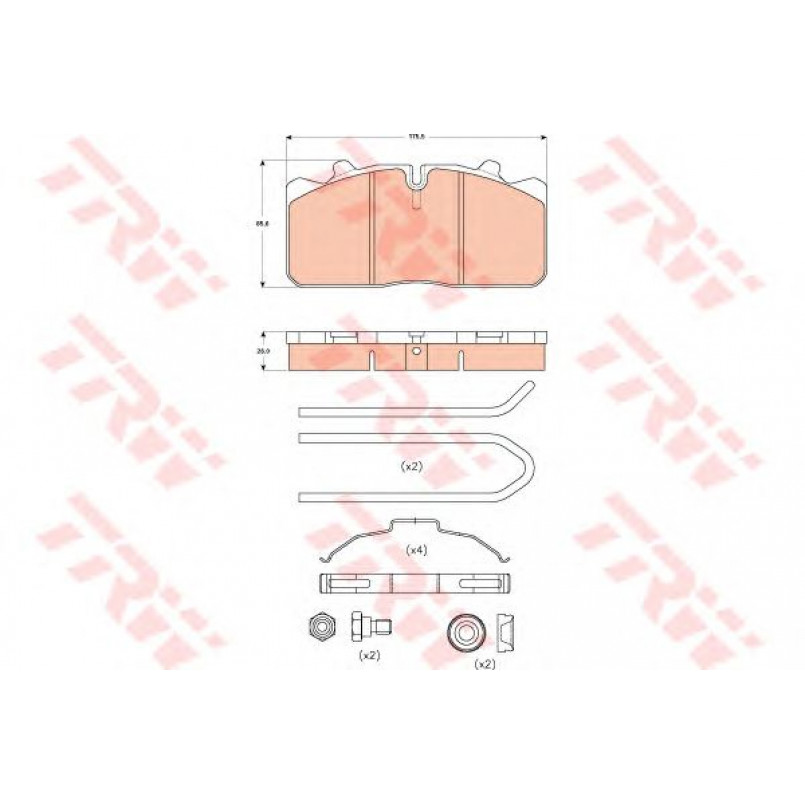 GDB5069  TRW - Гальмівні колодки до дисків — фото товара №2