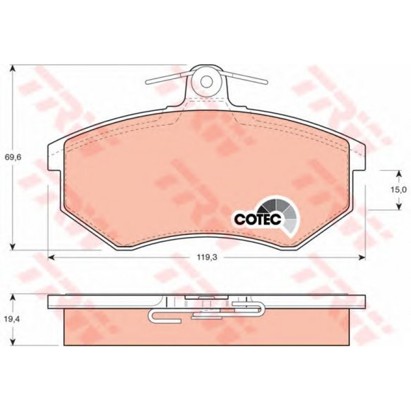 GDB826  TRW - Гальмівні колодки до дисків — фото товара №1