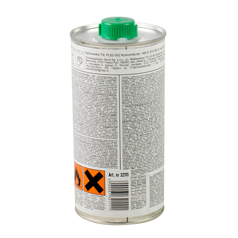 THIN 850 Розчинник для акрилових виробів - швидкий 0,50л x20 — фото товара №5