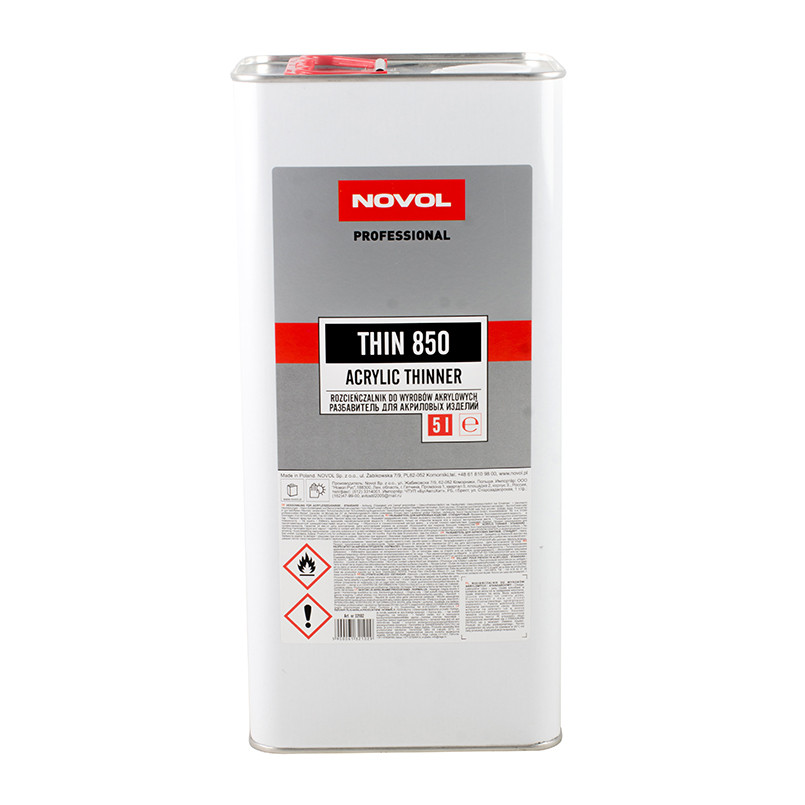 THIN 850 Розчинник для акрилових виробів - стандартний 5,00л x4 — фото товара №3