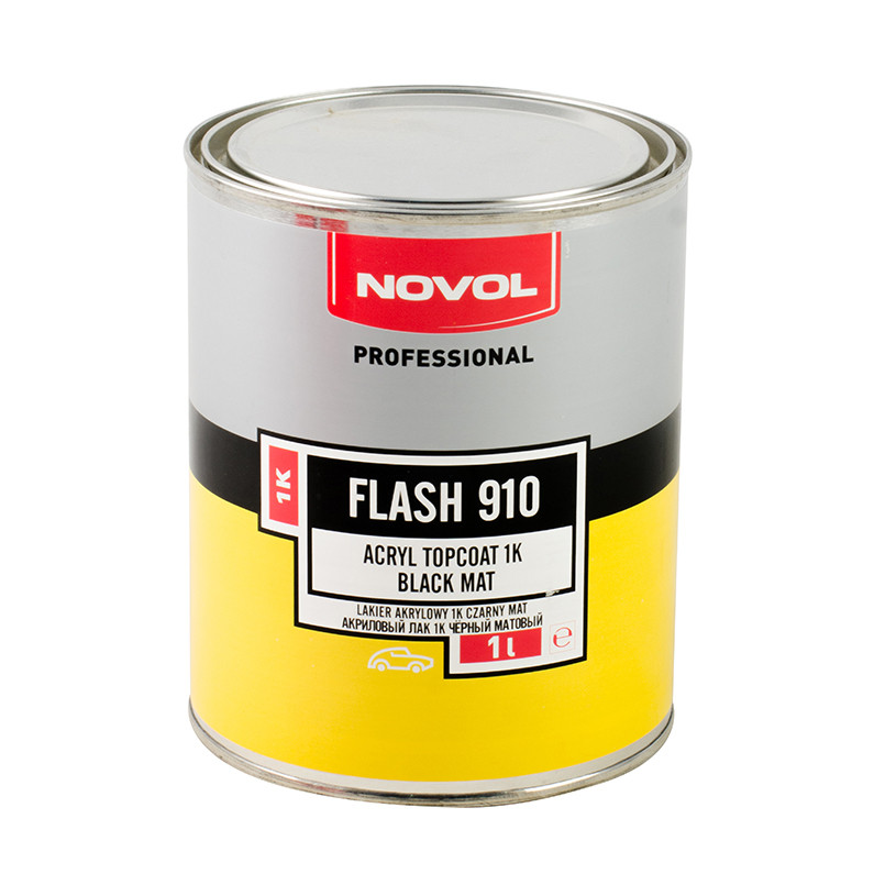 FLASH 910 Акрилова емаль - чорний мат 1,0 л — фото товара №4