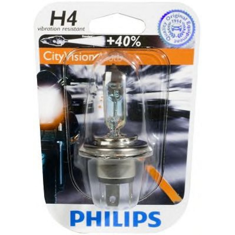 12342CTVBW (PHILIPS) H4 CityVision Moto 12V 60/55W P43t-38 — фото товара №1