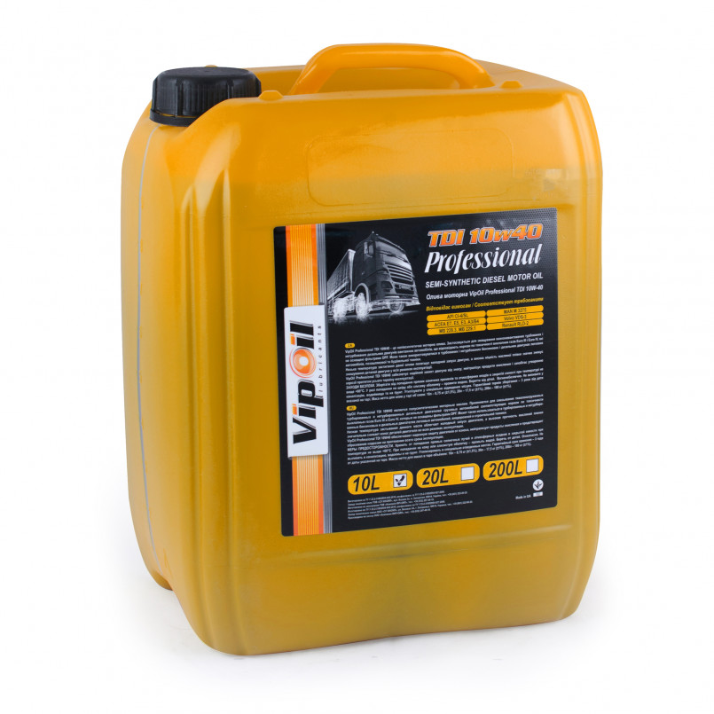 VipOil Professional TDI 10W-40 CI-4/SL, 10L — фото товара №1