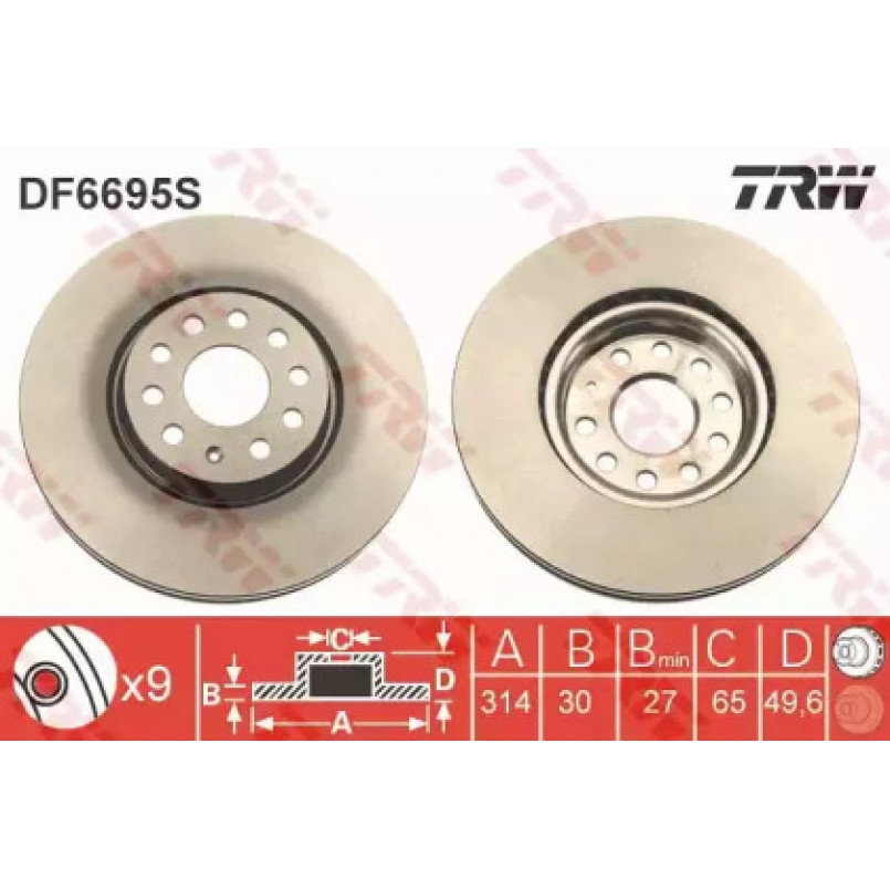 DF6695S  TRW - Гальмівний диск — фото товара №1