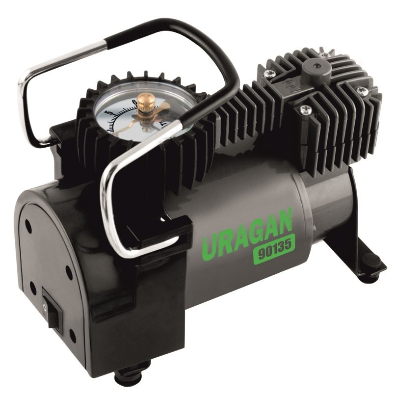 URAGAN  Автомобільний компресор   з АВТОСТОПОМ  12В, 7 Атм, 37 л/хв.  — фото товара №1