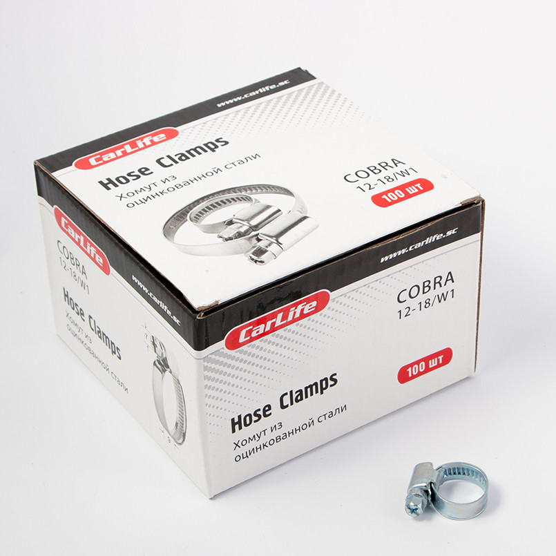 CARLIFE  Хомути  12-18,9mm, W1 (100шт.в.уп.)  оцинк. — фото товара №2