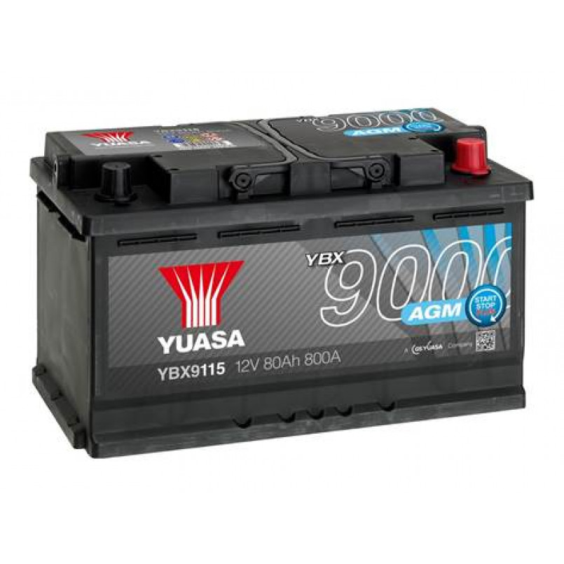 Yuasa 12V 80Ah AGM Start Stop Plus Battery YBX9115 (0) — фото товара №1