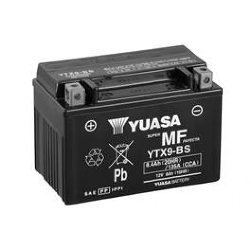 МОТО Yuasa 12V 8Ah MF VRLA Battery YTX9-BS (сухозаряжений) — фото товара №1
