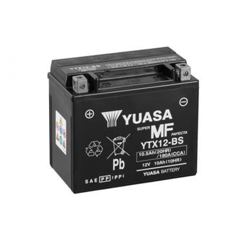 МОТО Yuasa 12V 10,5Ah  MF VRLA Battery YTX12-BS(сухозаряжений) — фото товара №1