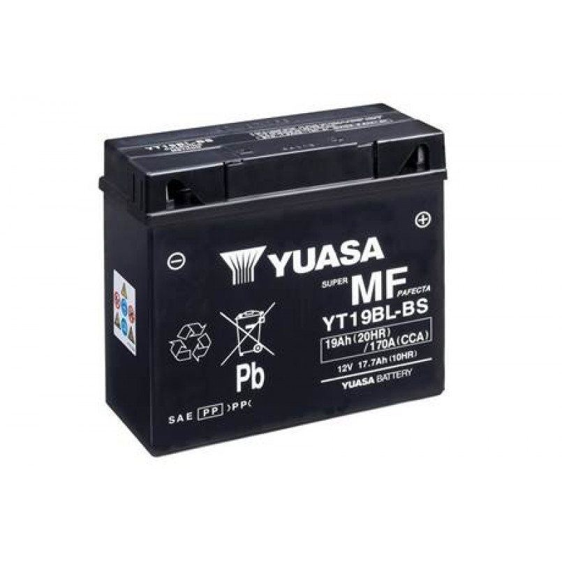 МОТО Yuasa 12V 19Ah  MF VRLA Battery YT19BL-BS(сухозаряжений) — фото товара №1