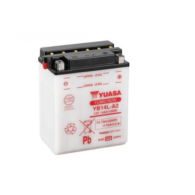 МОТО Yuasa 12V 14,7Ah  YuMicron Battery  YB14L-A2 (сухозаряжений) — фото товара №1
