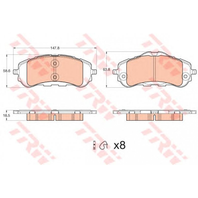 GDB2044  TRW - Гальмівні колодки до дисків — фото товара №1