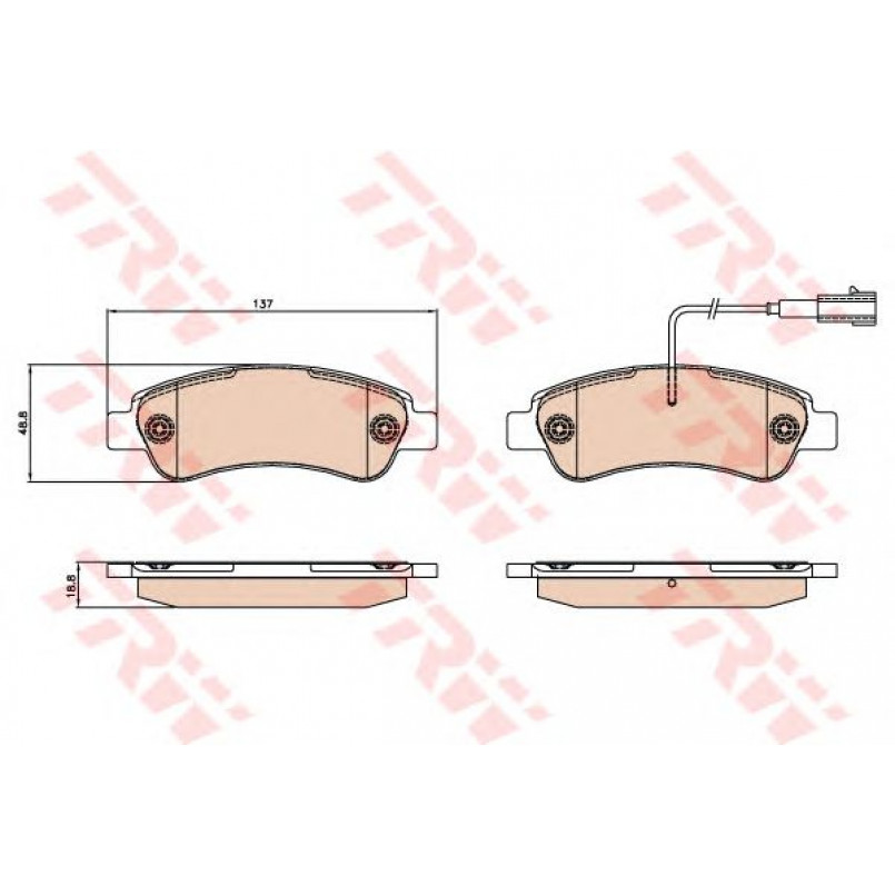 GDB2068  TRW - Гальмівні колодки до дисків — фото товара №1
