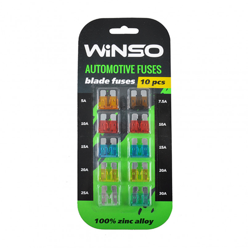 Запобіжники стандартні 10шт. WINSO — фото товара №1